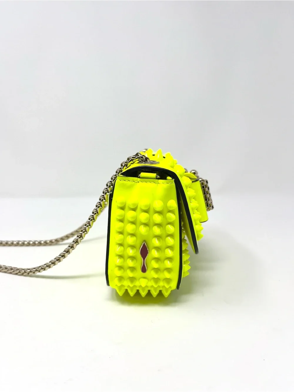 Christian Louboutin Sweet Charity Yellow Studded Mini Crossbody Shoulder Bag